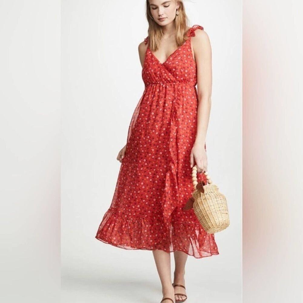 MADEWELL RUFFLE STRAPS TIERED DRESS SIZE 0
